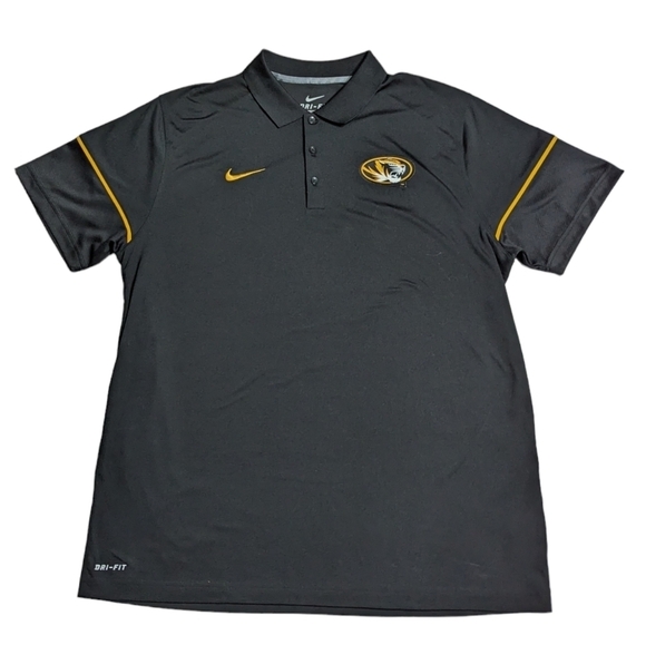 Nike Mizzou Men's Shirt Dri-Fit Polo Tigers Gold Black University Missouri XL - Picture 1 of 7